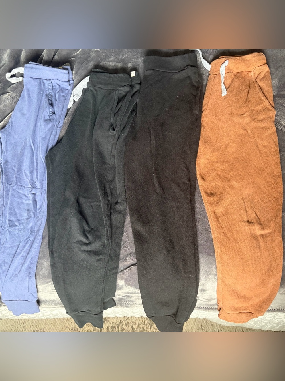 Kids Fleece Jogger Pants in Black, Brown and Blue